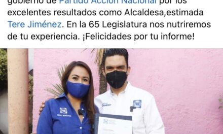 SEGUNDO INFORME DE TERE JIMÉNEZ TRASCIENDE A NIVEL NACIONAL