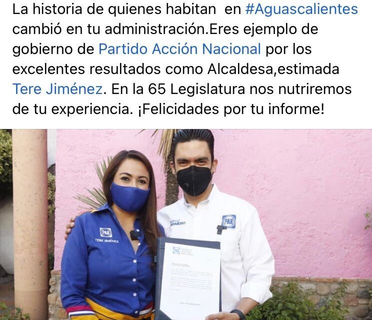 SEGUNDO INFORME DE TERE JIMÉNEZ TRASCIENDE A NIVEL NACIONAL