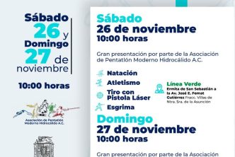 INVITA MUNICIPIO AL PENTATLÓN MODERNO EN LÍNEA VERDE