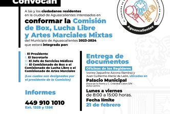 INVITA MUNICIPIO A PARTICIPAR EN LA CONVOCATORIA PARA INTEGRAR LA COMISIÓN DE BOX, LUCHA LIBRE Y ARTES MARCIALES MIXTAS  2023-2024