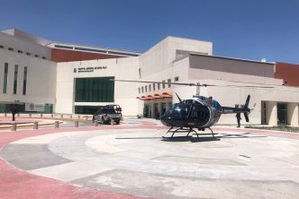 HELICÓPTERO “HALCÓN UNO” DE LA POLICÍA MUNICIPAL DE AGUASCALIENTES TRASLADÓ DE EMERGENCIA A MUJER DE ASIENTOS AL HGZ 3 DEL IMSS EN JESÚS MARÍA