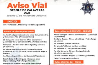 DESPLEGARÁ SEGURIDAD PÚBLICA MUNICIPAL OPERATIVO VIAL CON MOTIVO DEL «DESFILE DE LAS CALAVERAS» 2023
