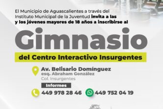 INVITA IMJUVA A INSCRIBIRSE AL GIMNASIO DEL CENTRO INTERACTIVO INSURGENTES