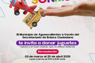 CONVOCA MUNICIPIO DE AGUASCALIENTES A PARTICIPAR EN LA CAMPAÑA “UN JUGUETE POR UNA SONRISA”
