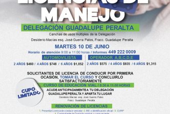 NUEVA JORNADA DE RENOVACIÓN DE LICENCIAS DE MANEJO EN LA DELEGACIÓN GUADALUPE PERALTA