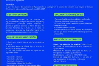 INVITAN A PARTICIPAR EN LA CONVOCATORIA AL CONSEJO MUNICIPAL DE LA JUVENTUD 2025-2027