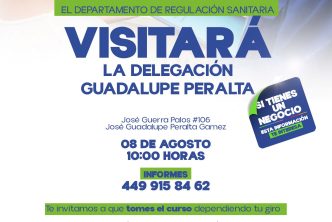IMPARTIRÁN CURSOS DE REGULACIÓN SANITARIA EN LA DELEGACIÓN GUADALUPE PERALTA