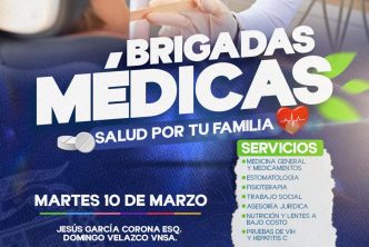 DIF MUNICIPAL LLEVARÁ BRIGADAS MÉDICAS GRATUITAS A SOLIDARIDAD I Y VNSA