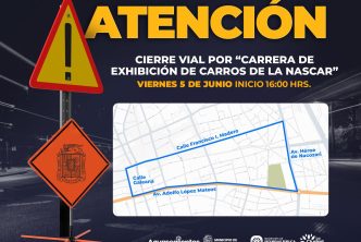 ANUNCIAN CIERRES VIALES POR EXHIBICIÓN DE AUTOS NASCAR