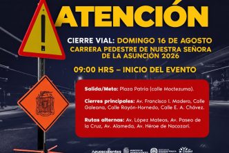 POLICÍA VIAL IMPLEMENTARÁ CIERRES VIALES POR LA CARRERA PEDESTRE DE NUESTRA SEÑORA DE LA ASUNCIÓN 2026